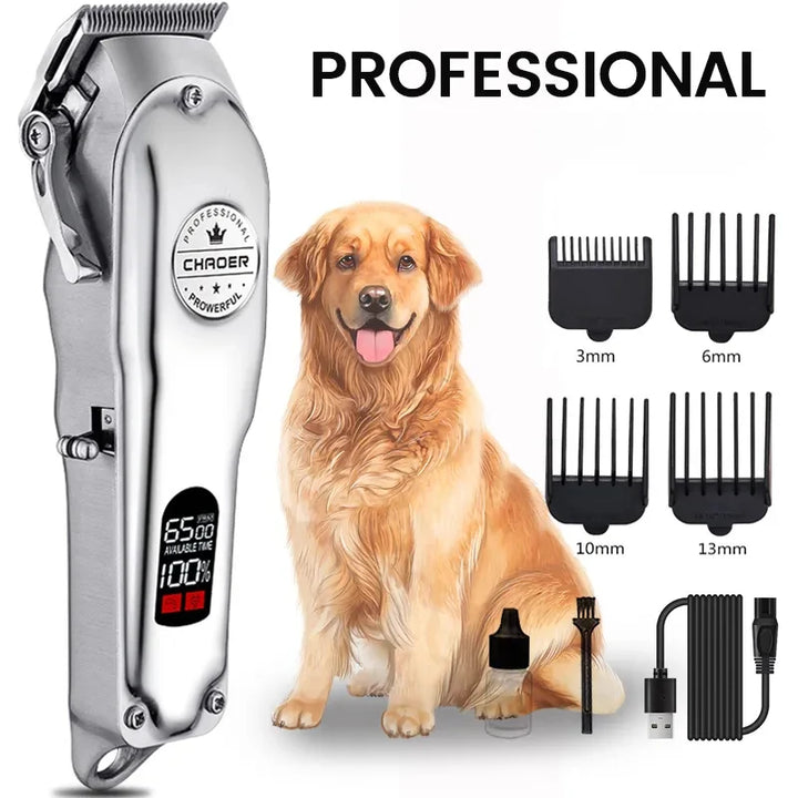 Professional All-Metal Pet Hair Clipper – Rechargeable & Low Noise