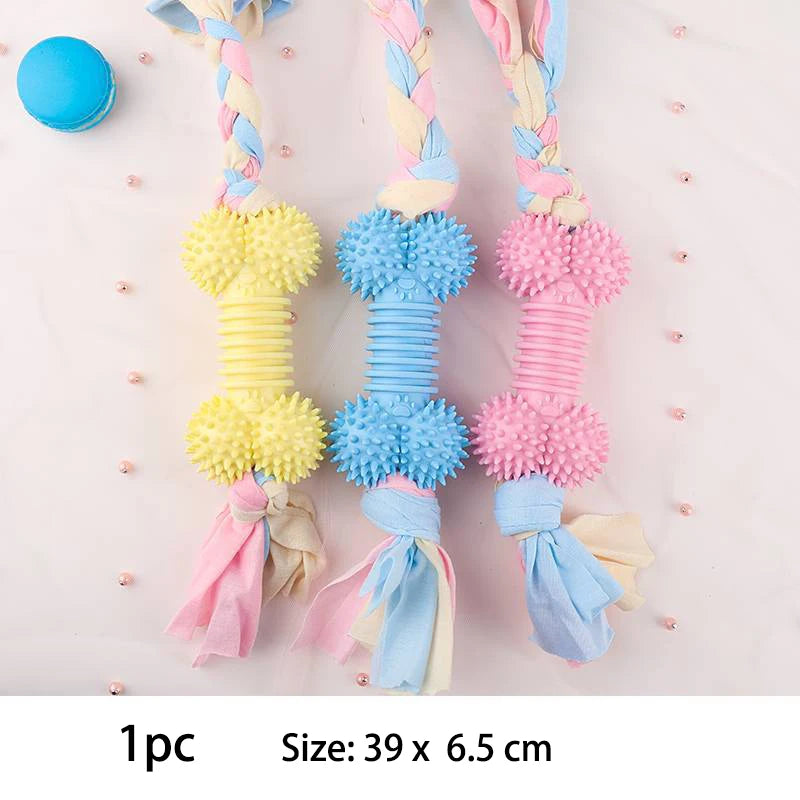TPR Knot Dog Chew Toy – Bite-Resistant Teeth Cleaning for Small Dogs