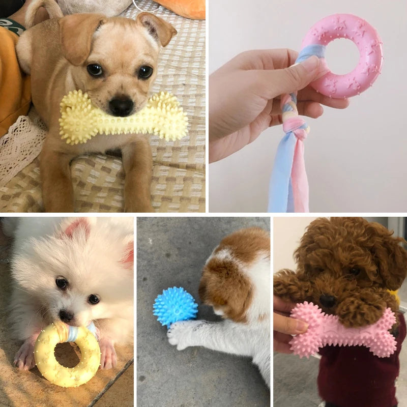 TPR Knot Dog Chew Toy – Bite-Resistant Teeth Cleaning for Small Dogs