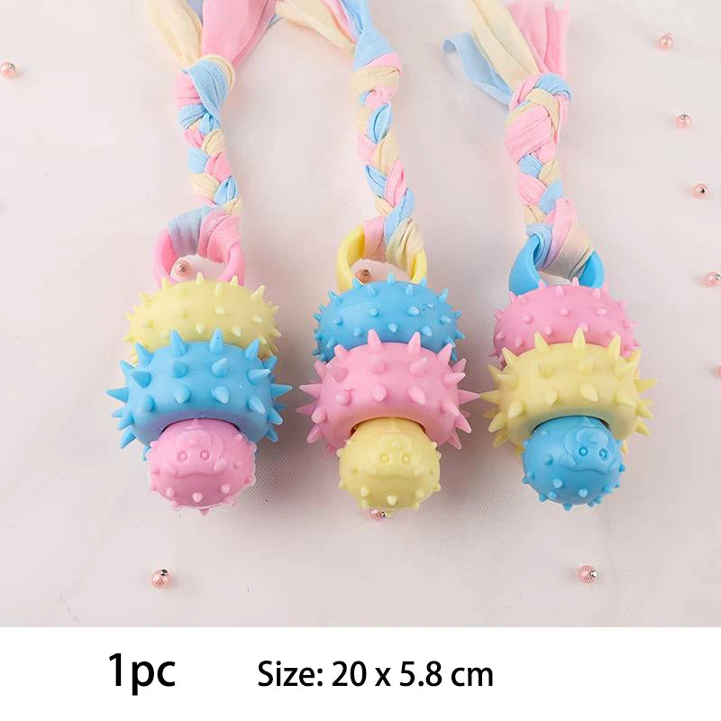 TPR Knot Dog Chew Toy – Bite-Resistant Teeth Cleaning for Small Dogs