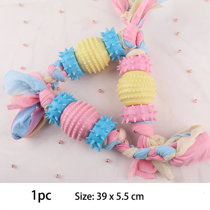 TPR Knot Dog Chew Toy – Bite-Resistant Teeth Cleaning for Small Dogs