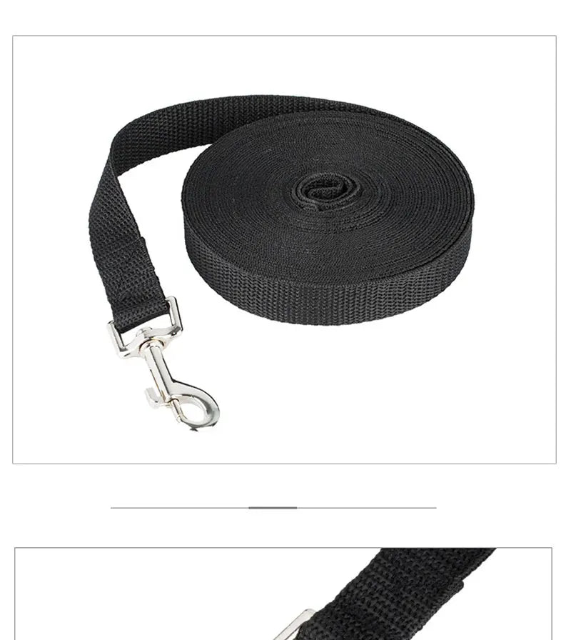 Solid Nylon Dog Leash – Long Lead Rope for Large Dogs (1.5–50m)