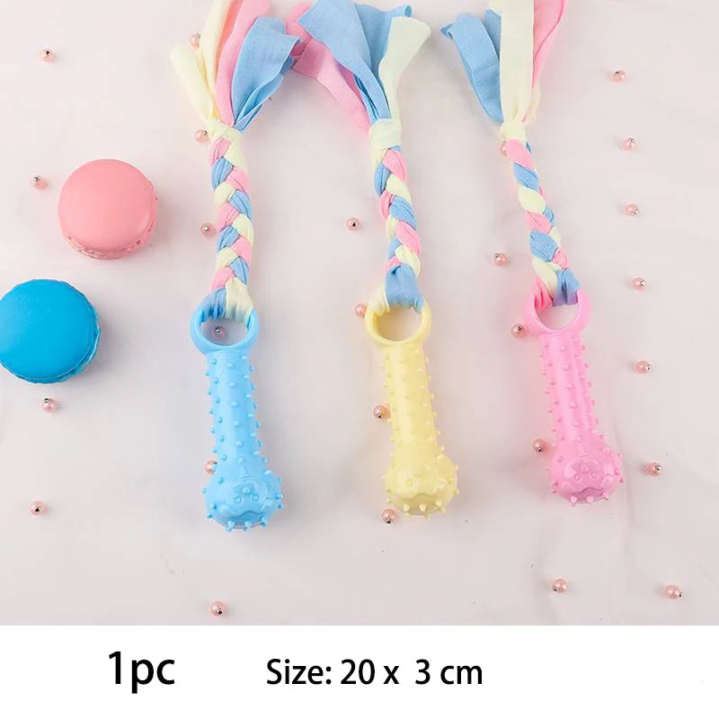 TPR Knot Dog Chew Toy – Bite-Resistant Teeth Cleaning for Small Dogs