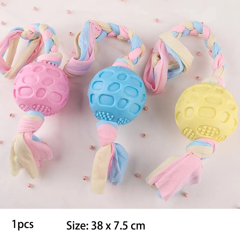 TPR Knot Dog Chew Toy – Bite-Resistant Teeth Cleaning for Small Dogs