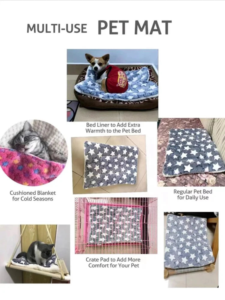 Flannel Pet Mat – Thick Sleeping Bed for Dogs & Cats