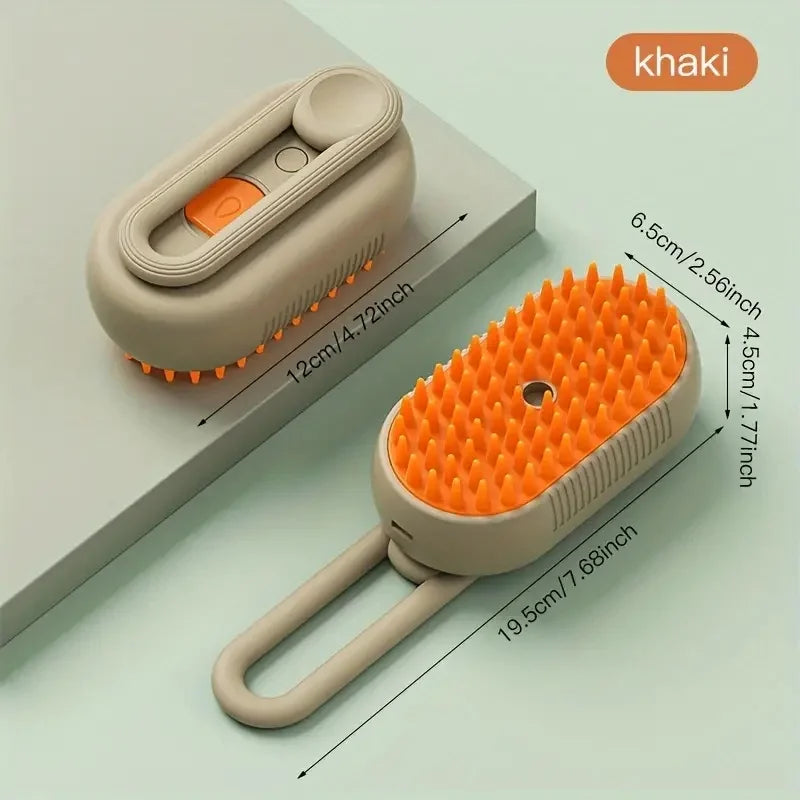 Steam Spray Pet Brush – Rotatable Hair Removal Comb for Cats & Dogs