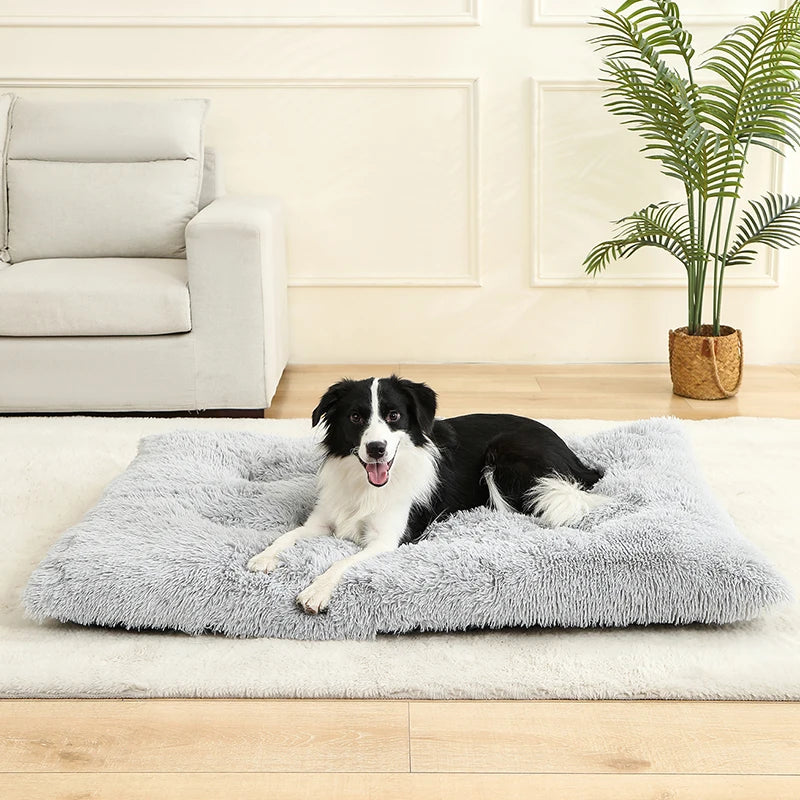 Soft Plush Dog & Cat Bed – Long Basket Cushion for Pets