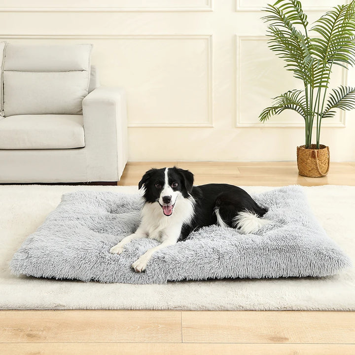 Soft Plush Dog & Cat Bed – Long Basket Cushion for Pets