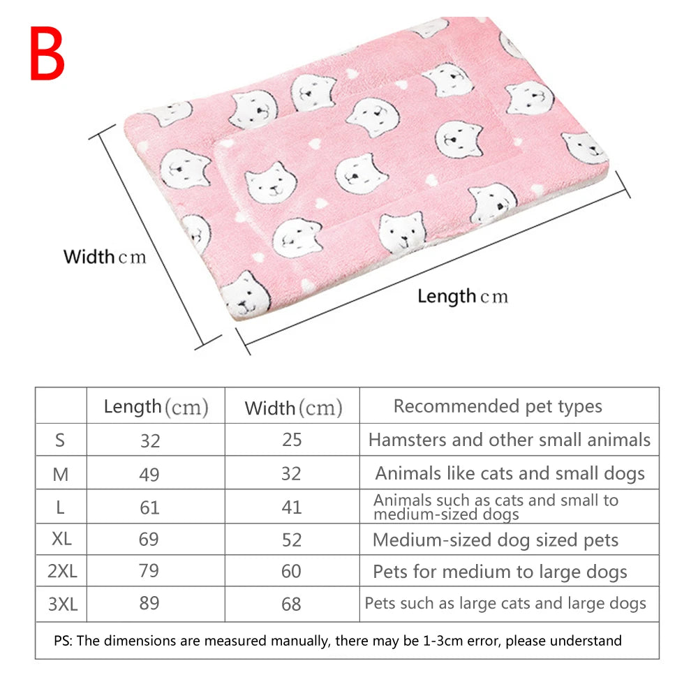 Flannel Pet Mat – Thick Sleeping Bed for Dogs & Cats