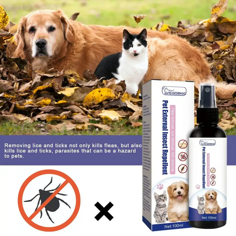 Anti-Flea & Tick Drops – 100ml Insecticide for Dogs & Cats