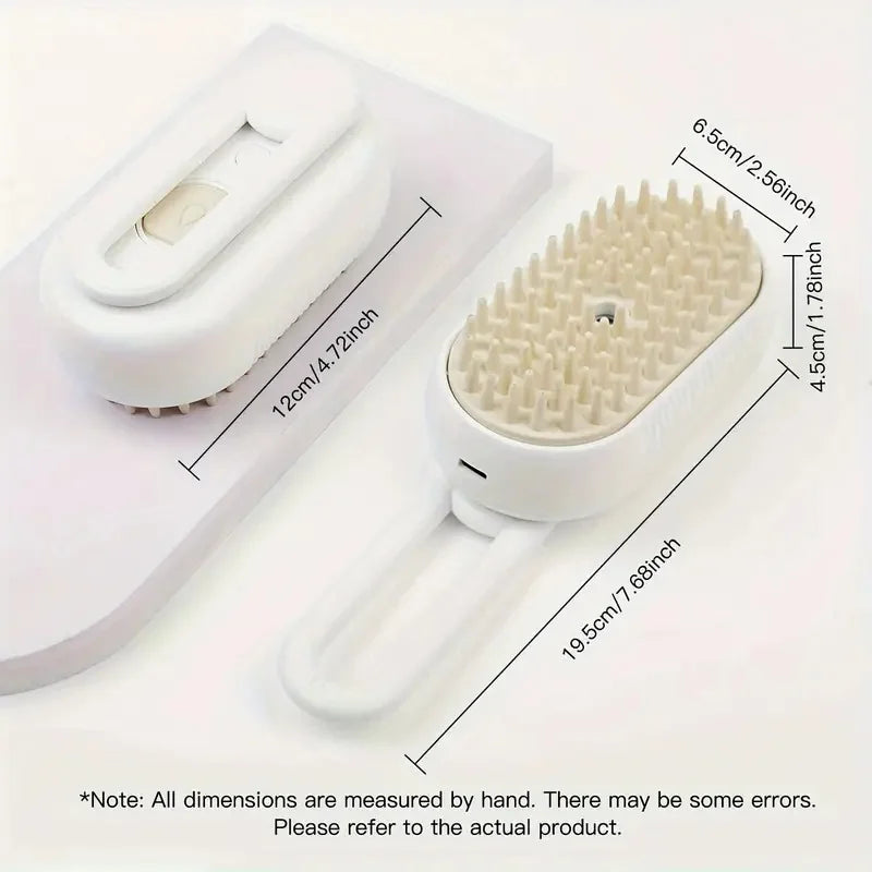Steam Spray Pet Brush – Rotatable Hair Removal Comb for Cats & Dogs