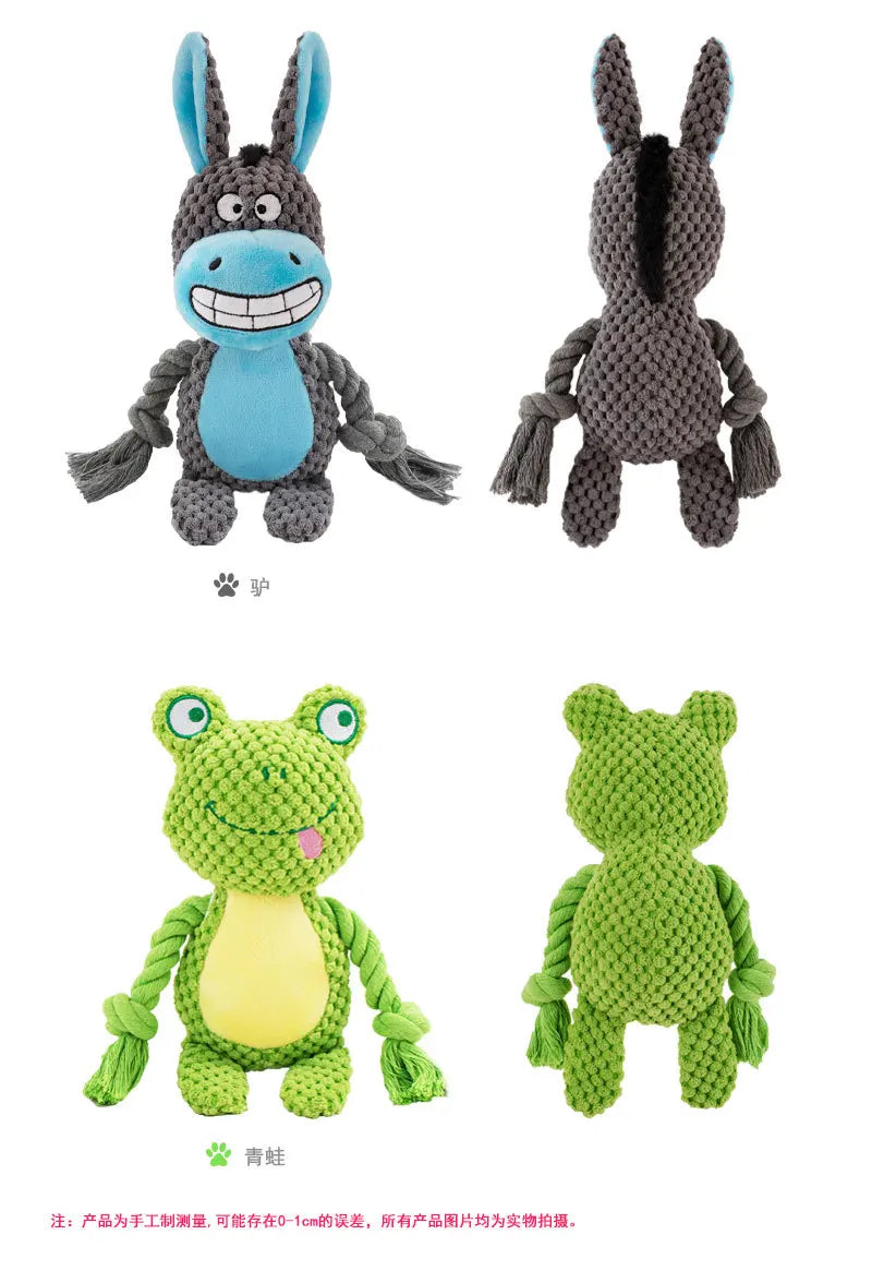 Indestructible Plush Dog Toy – Bite-Resistant Squeaker for Puppies