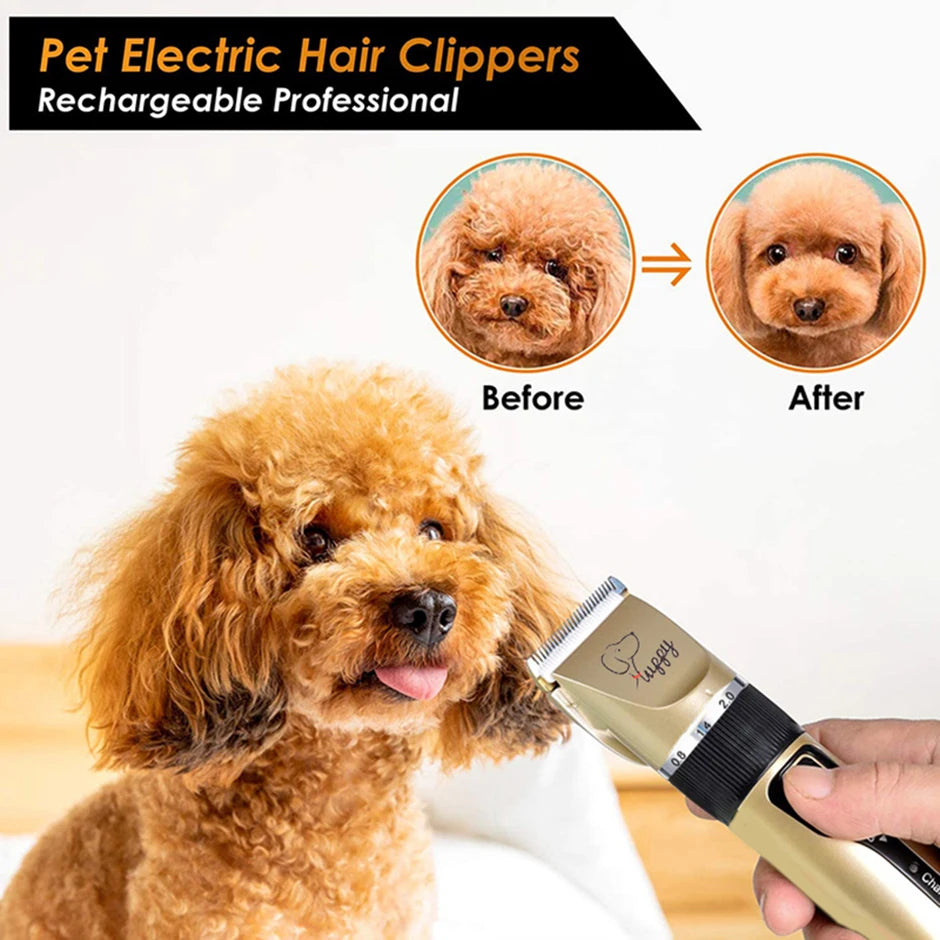 Professional All-Metal Pet Hair Clipper – Rechargeable & Low Noise