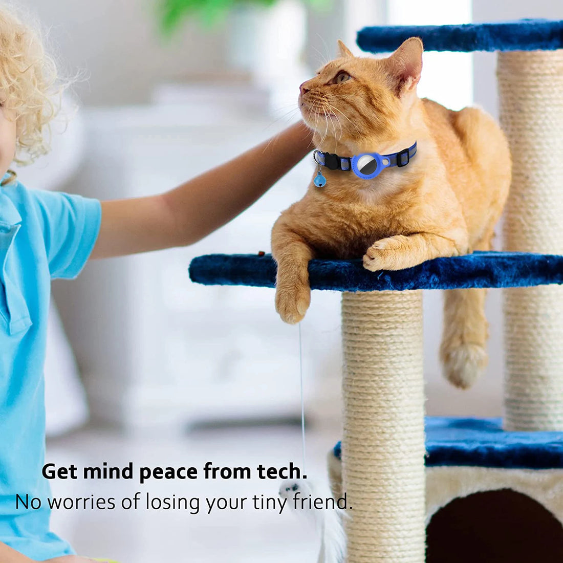 Anti-Lost Cat Collar – Airtag GPS Case with Bell & Reflective Design