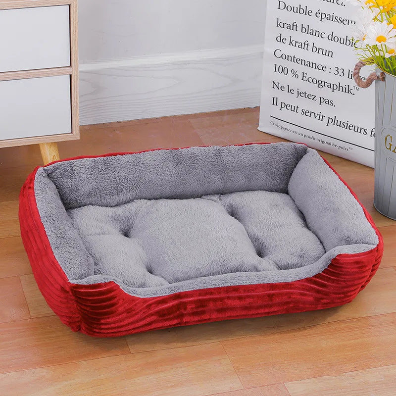 Color Square Winter Soft Warm House for Dog