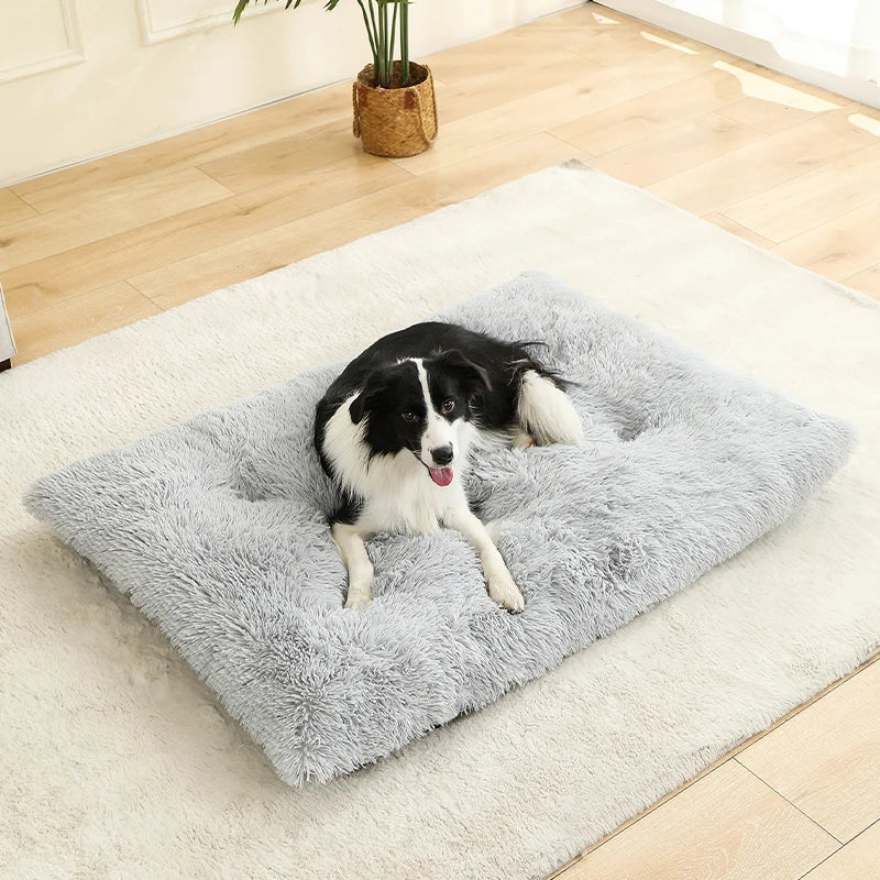 Soft Plush Dog & Cat Bed – Long Basket Cushion for Pets