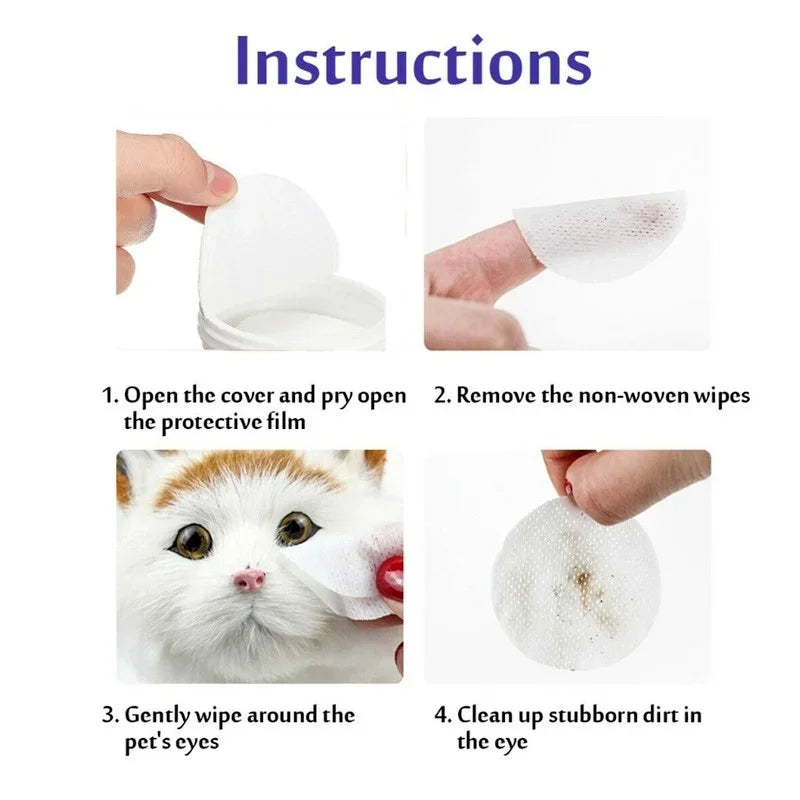 Pet Eye Cleaning Wipes – Tear Stain Remover for Dogs & Cats