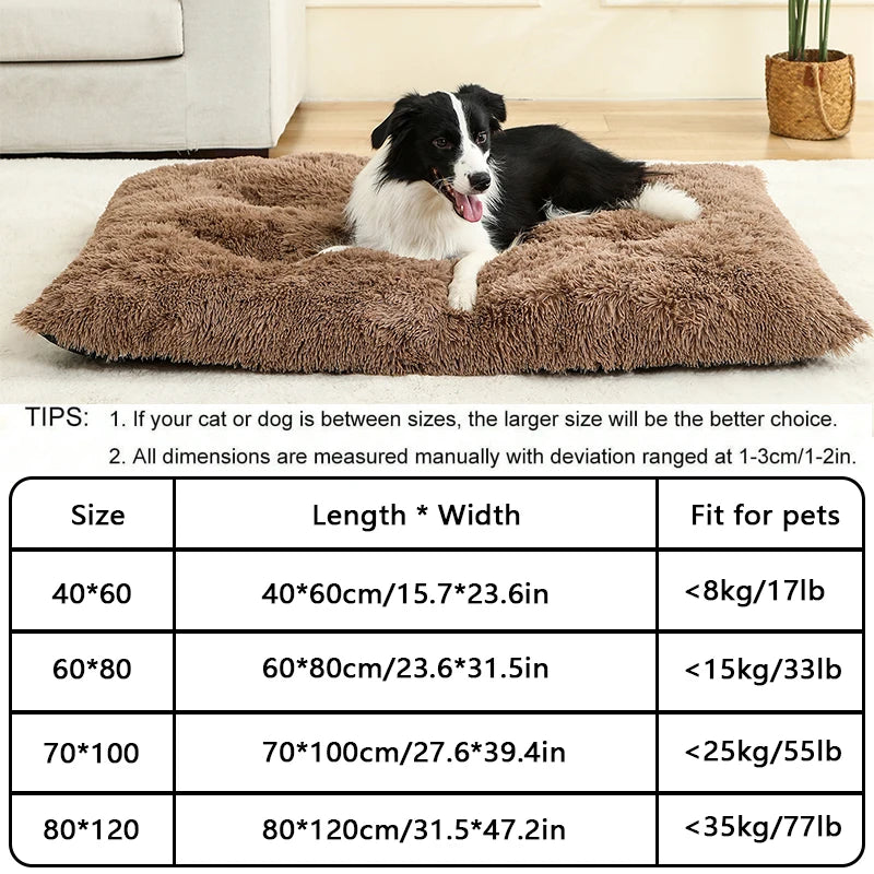 Soft Plush Dog & Cat Bed – Long Basket Cushion for Pets