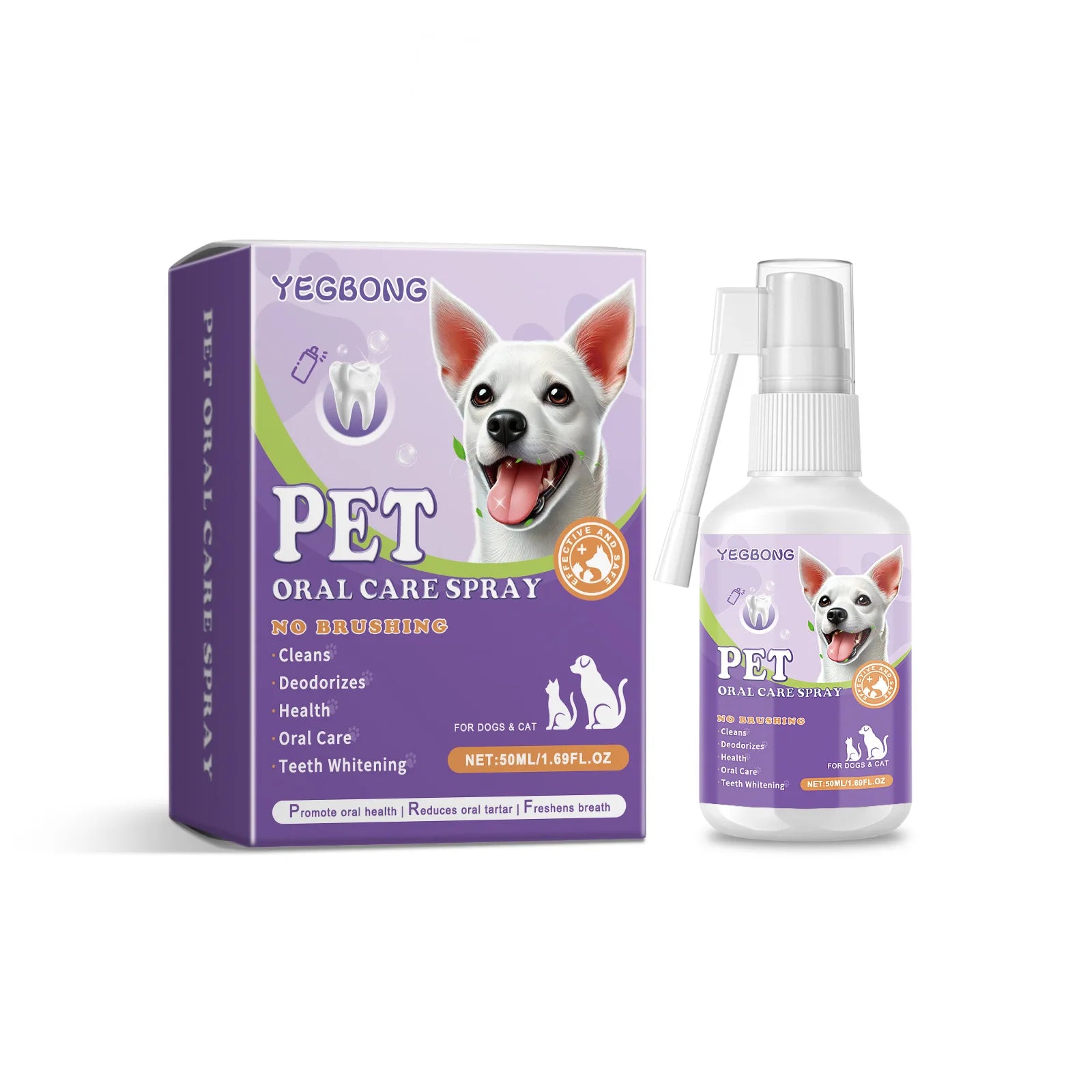 Pet Oral Cleaning Spray – 50ml Teeth Cleaner for Dogs & Cats