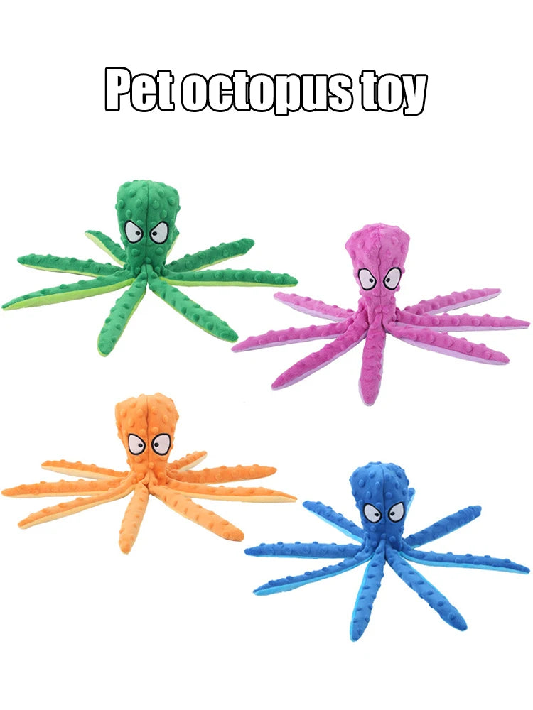 Cartoon Plush Pet Toy – Sound-Making Fish & Octopus for Cats & Dogs