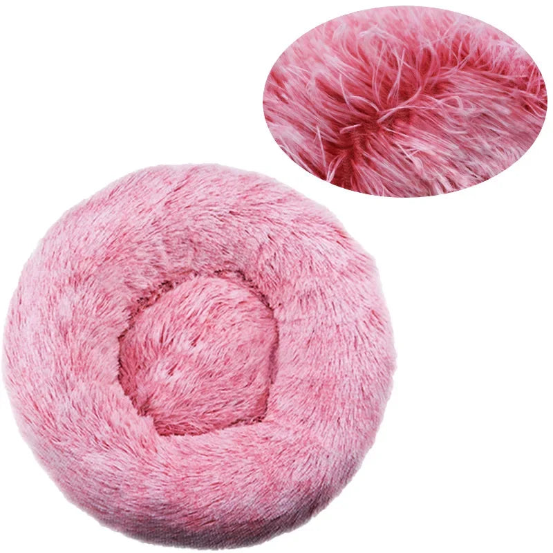 Round Plush Pet Bed – Super Soft Dog & Cat Bed 40–90cm