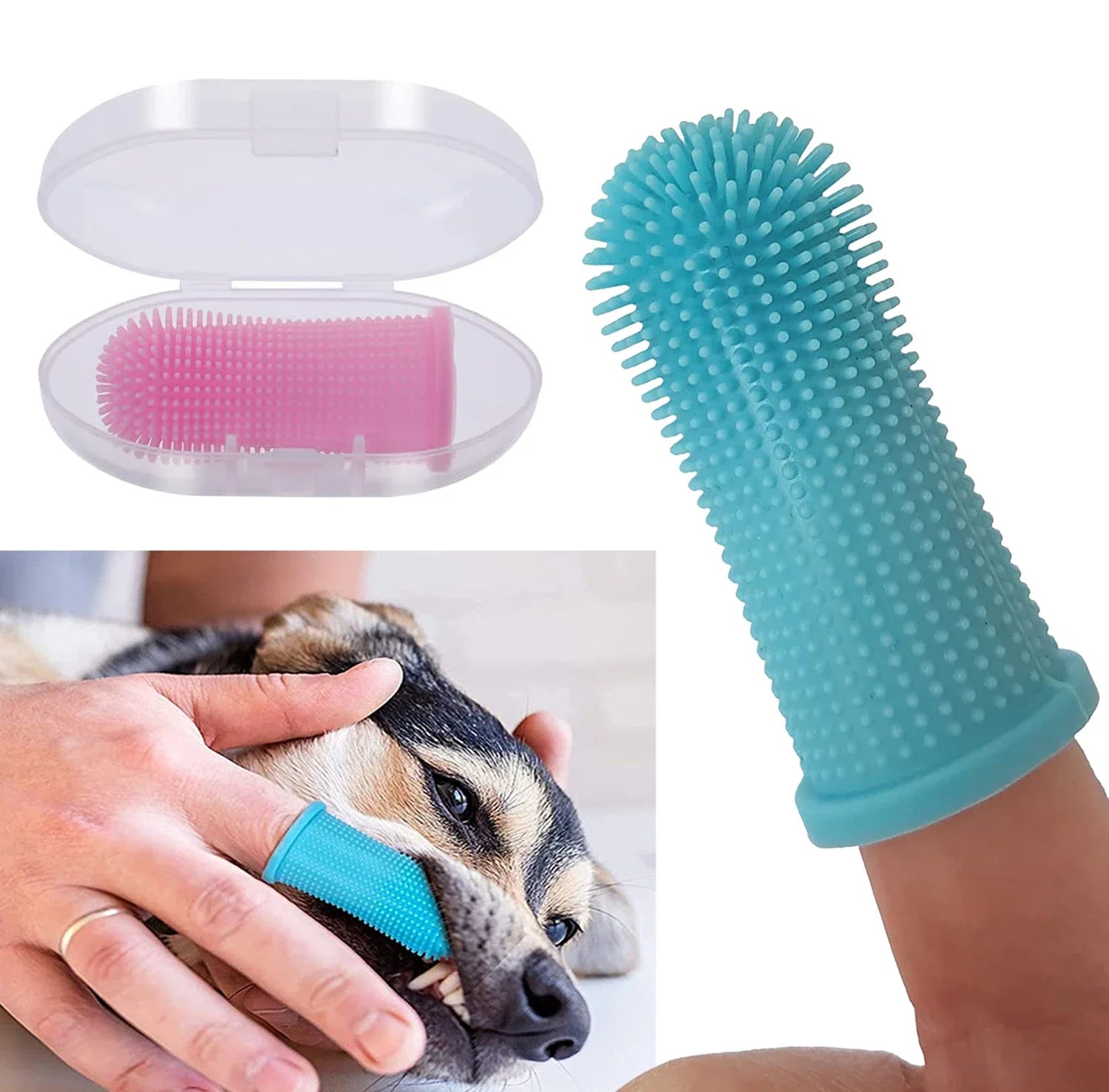 Pet Finger Toothbrush – Soft Silicone Teeth Cleaner for Dogs & Cats