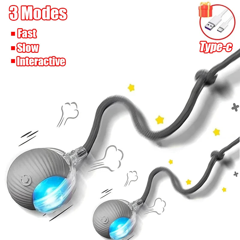 Interactive Rolling Ball Toy – Smart Rechargeable Pet Toy for Cats & Dogs