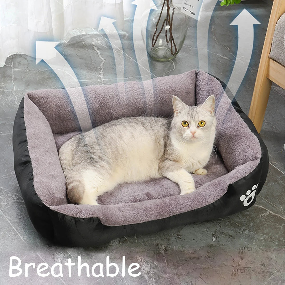 Color Square Winter Soft Warm House for Dog