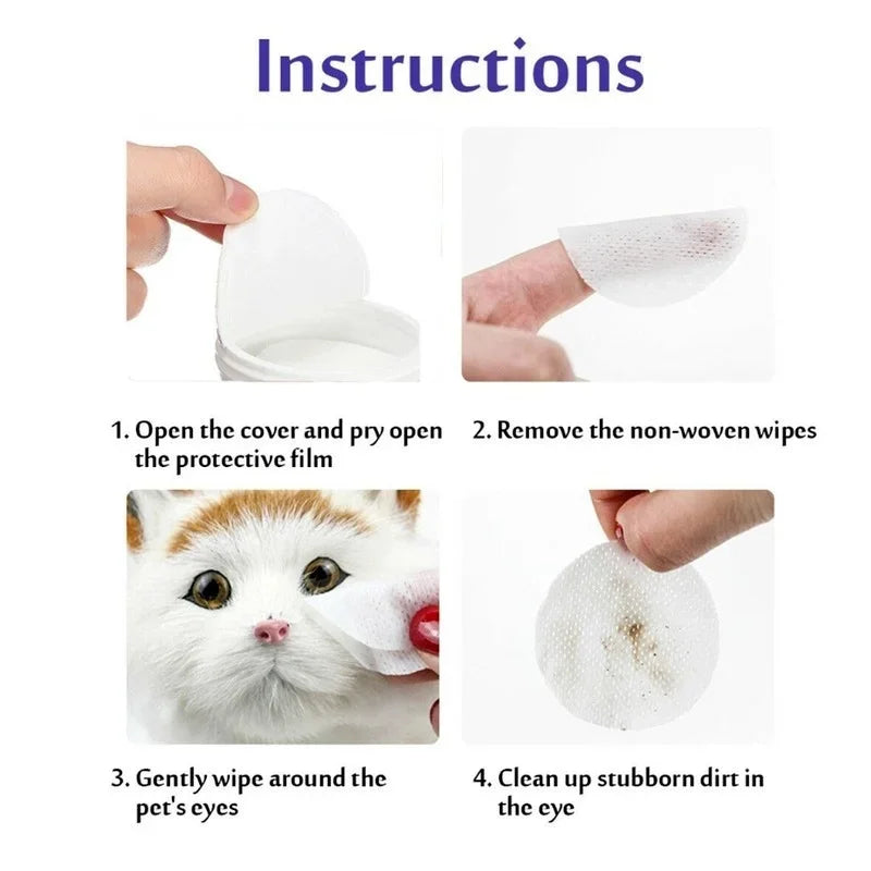 Pet Eye Cleaning Wipes – Tear Stain Remover for Dogs & Cats