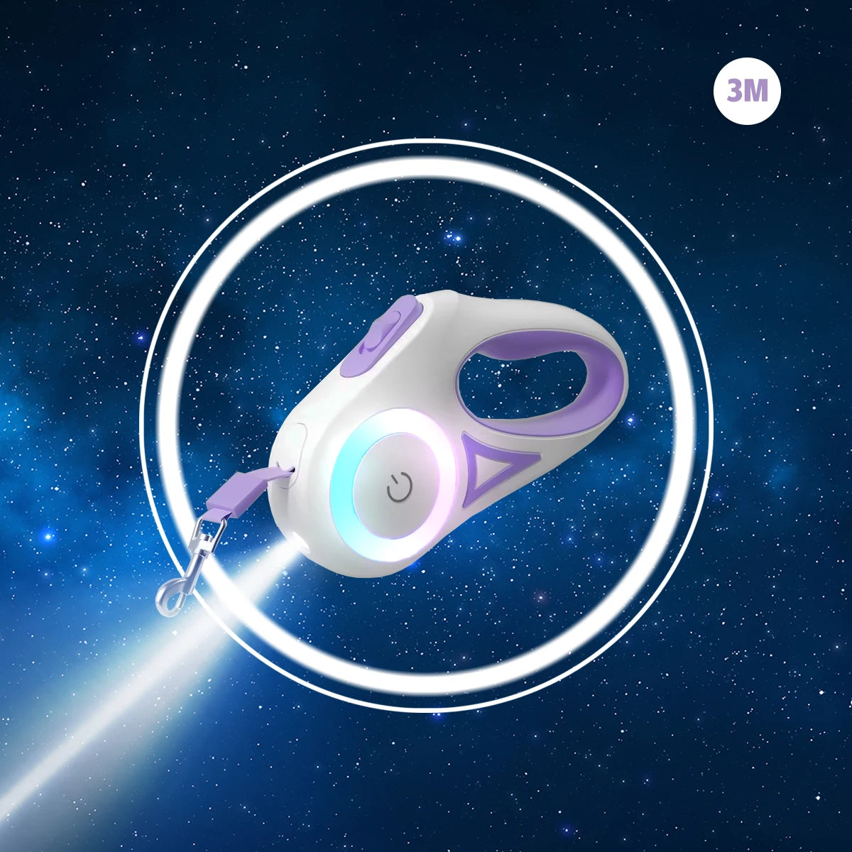 LED Retractable Dog Leash with Light – 3m/5m for Small to Large Pets