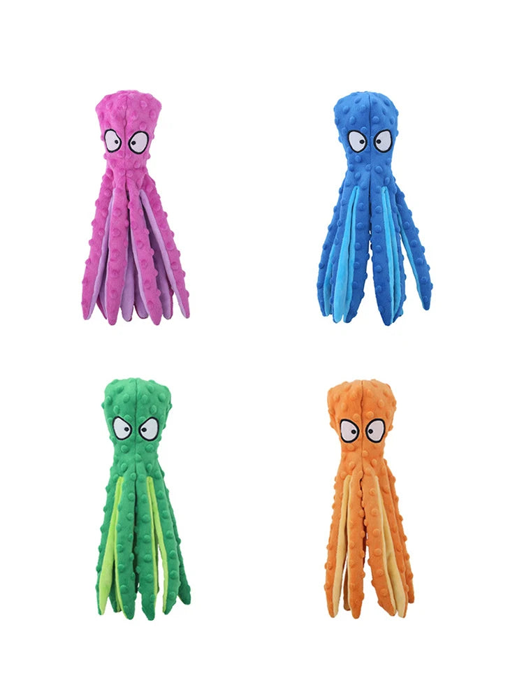 Cartoon Plush Pet Toy – Sound-Making Fish & Octopus for Cats & Dogs