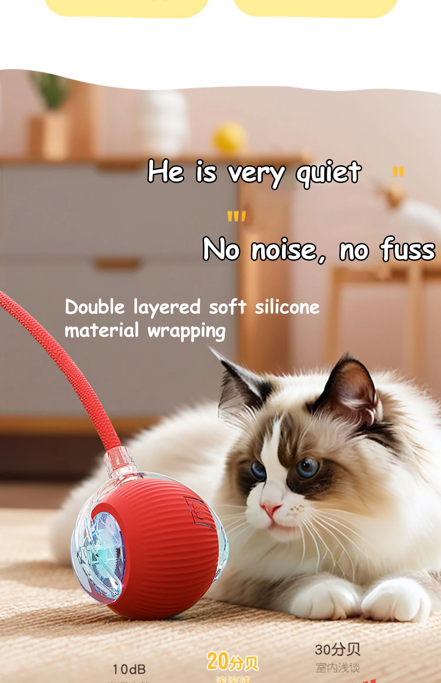 Interactive Rolling Ball Toy – Smart Rechargeable Pet Toy for Cats & Dogs