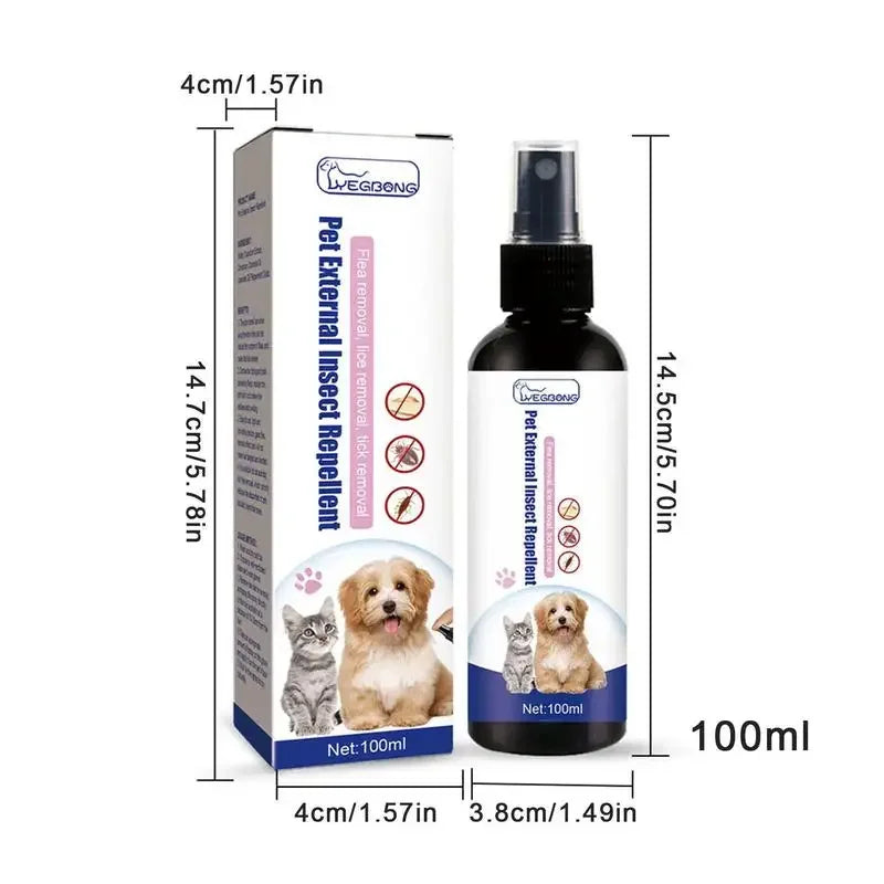 Anti-Flea & Tick Drops – 100ml Insecticide for Dogs & Cats