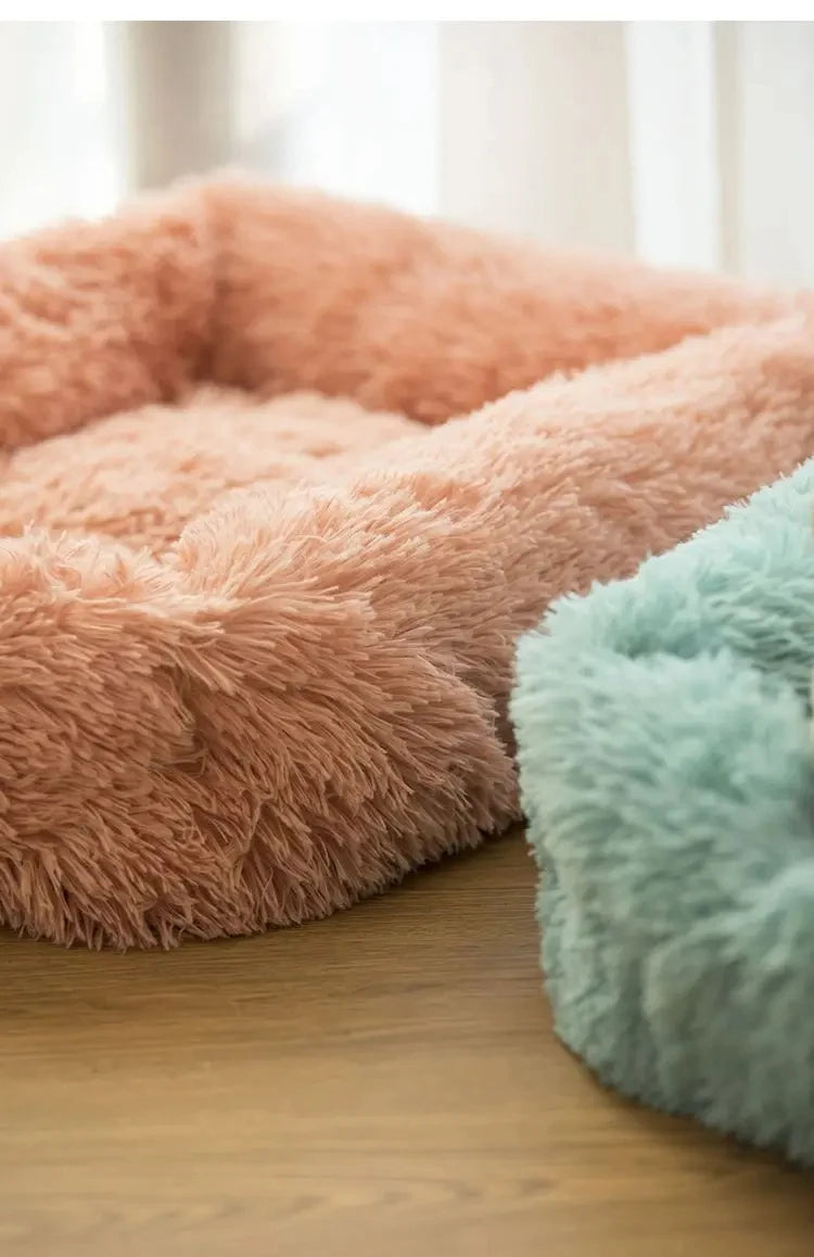 Rectangle Plush Pet Bed – Warm Winter Mat for Cats & Dogs