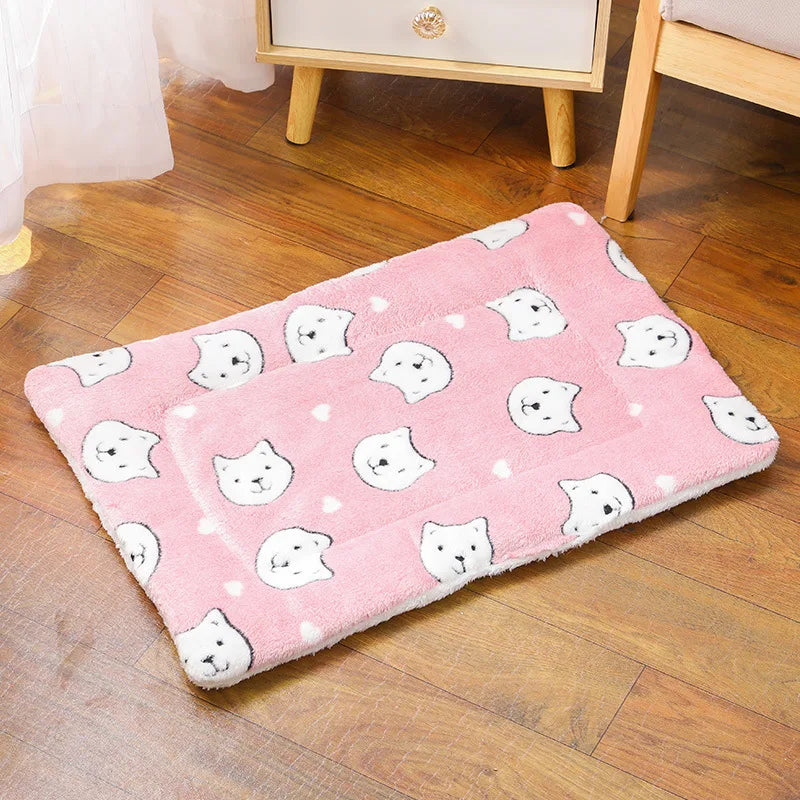 Flannel Pet Mat – Thick Sleeping Bed for Dogs & Cats