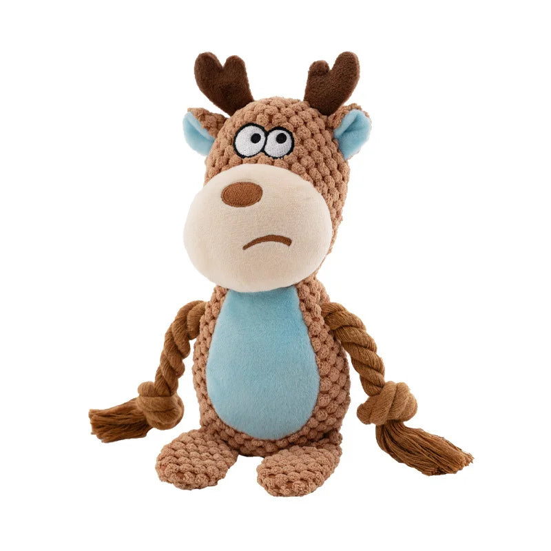 Indestructible Plush Dog Toy – Bite-Resistant Squeaker for Puppies