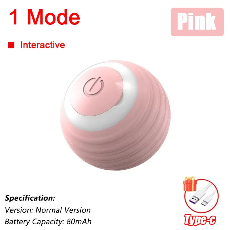 Interactive Rolling Ball Toy – Smart Rechargeable Pet Toy for Cats & Dogs