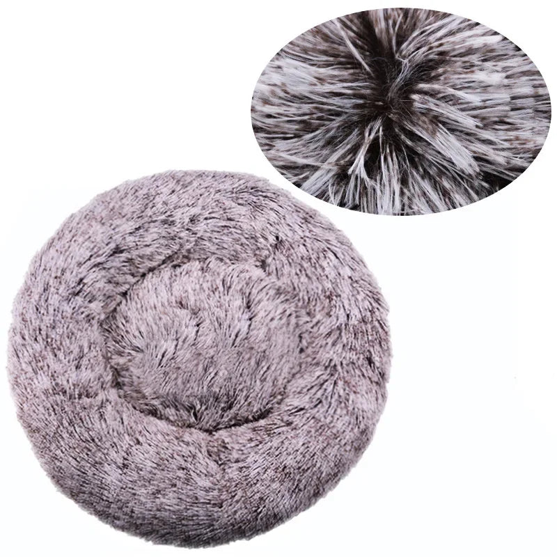 Round Plush Pet Bed – Super Soft Dog & Cat Bed 40–90cm