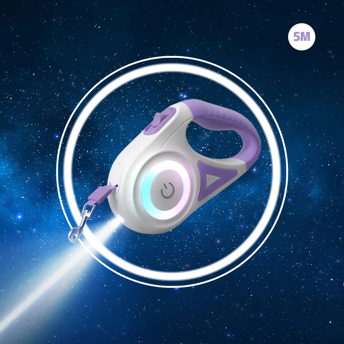 LED Retractable Dog Leash with Light – 3m/5m for Small to Large Pets