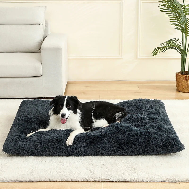 Soft Plush Dog & Cat Bed – Long Basket Cushion for Pets