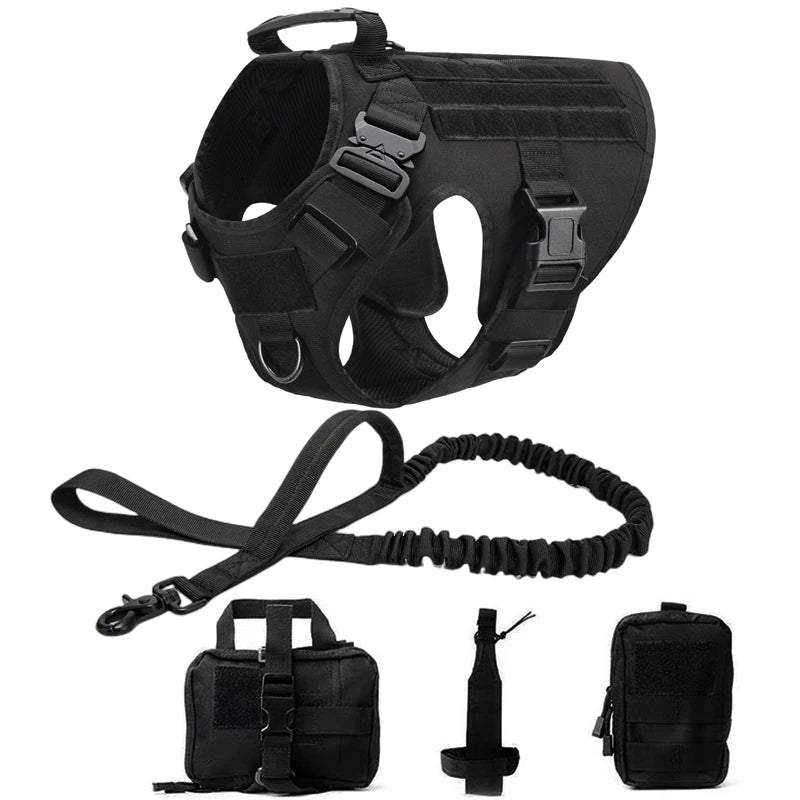 Tactical Military Dog Vest & Leash Set