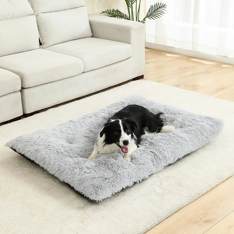 Soft Plush Dog & Cat Bed – Long Basket Cushion for Pets