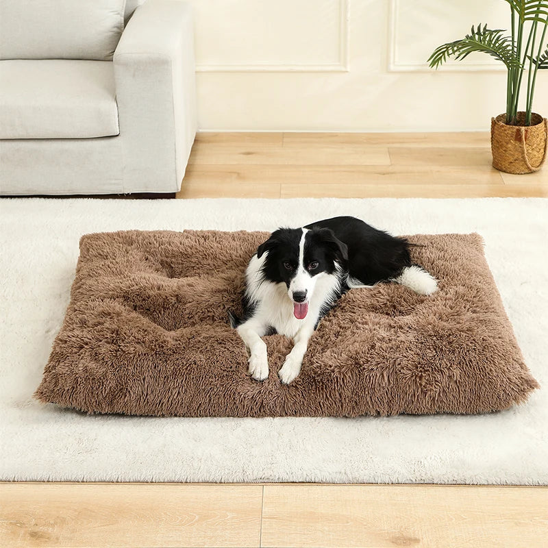 Soft Plush Dog & Cat Bed – Long Basket Cushion for Pets