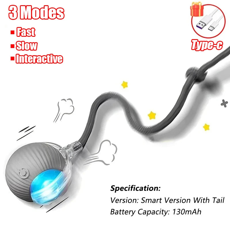 Interactive Rolling Ball Toy – Smart Rechargeable Pet Toy for Cats & Dogs
