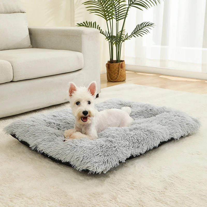 Soft Plush Dog & Cat Bed – Long Basket Cushion for Pets