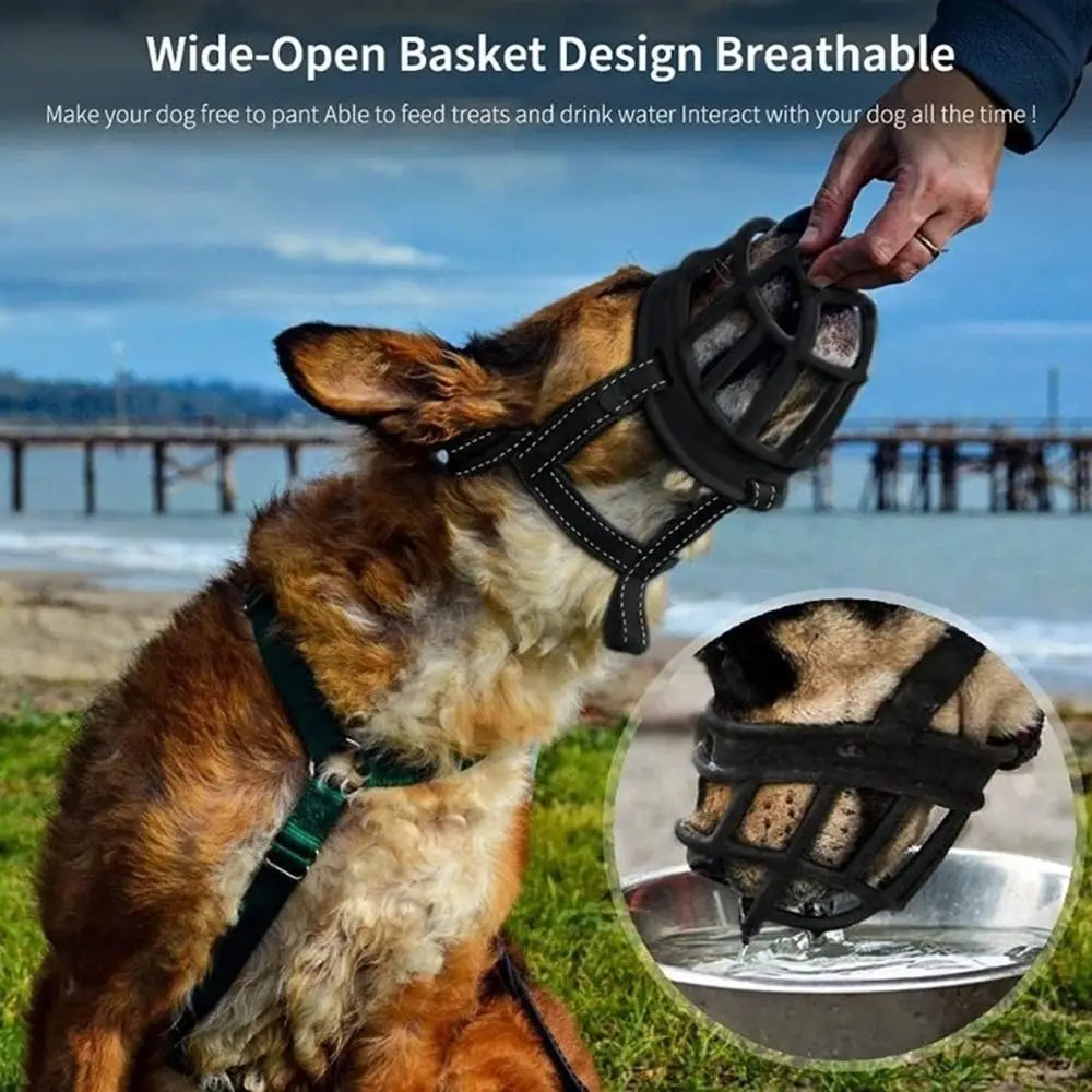 Adjustable Dog Muzzle – Anti-Biting with Reflective Strip