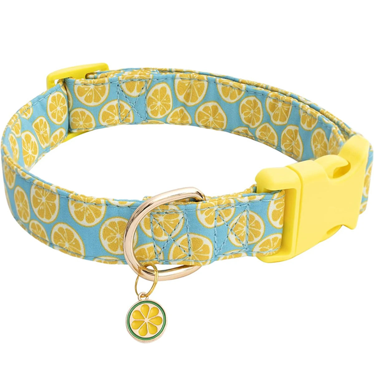CP602/611 Fruit Pattern Pet Collar – Metal Pendant for Cats & Dogs