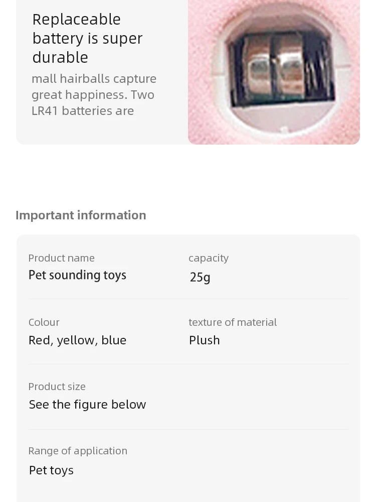 Smart Plush Cat Toy – Electric Catnip Squeak Ball