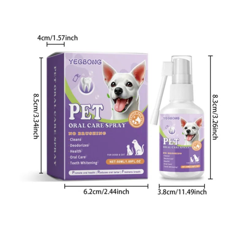 Pet Oral Cleaning Spray – 50ml Teeth Cleaner for Dogs & Cats