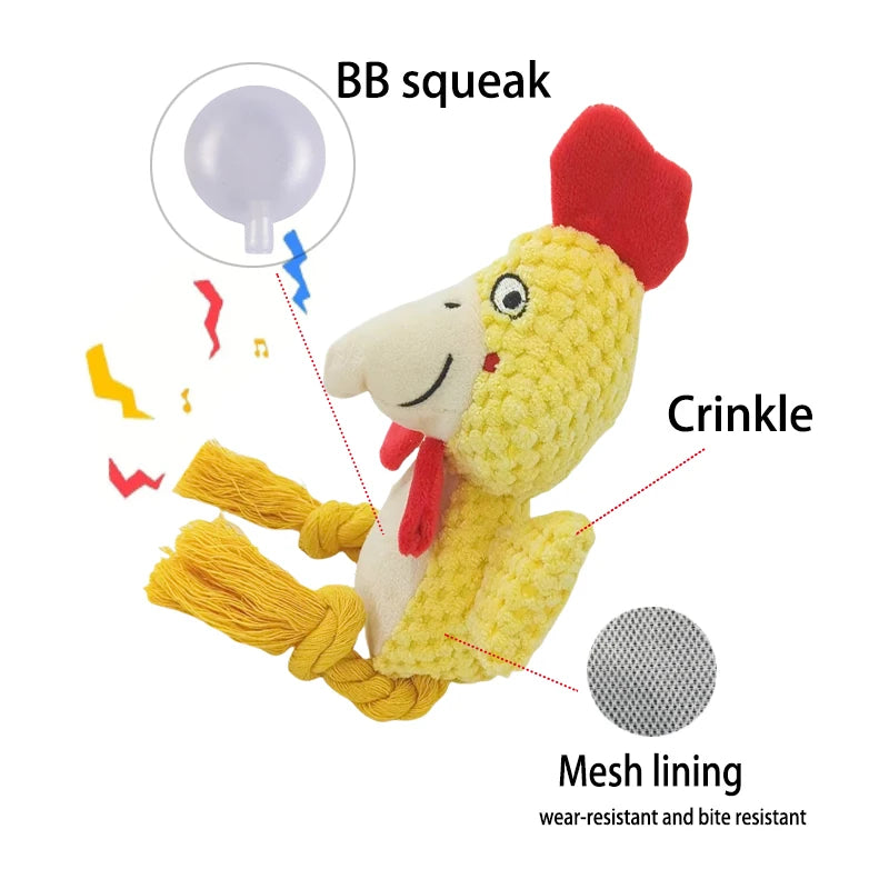 Indestructible Plush Dog Toy – Bite-Resistant Squeaker for Puppies